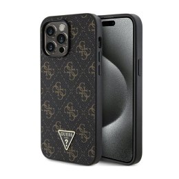 Guess 4G Triangle Metal Logo - Case for iPhone 15 Pro Max (Black)