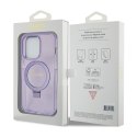 Guess Ring Stand Script Glitter MagSafe - iPhone 15 Pro Case (Purple)