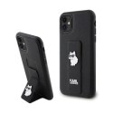 Karl Lagerfeld Gripstand Saffiano Choupette Pins - iPhone 11 Case (black)