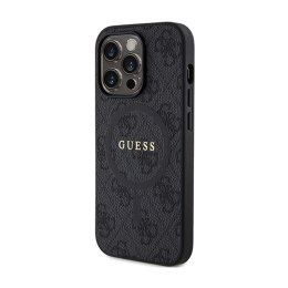 Guess 4G Collection Leather Metal Logo MagSafe - Case for iPhone 14 Pro Max (black)