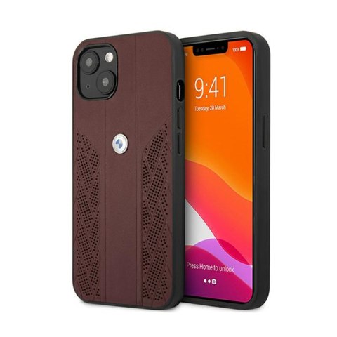 BMW Leather Curve Perforate HC - Case for iPhone 13 (Red)