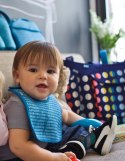 BUILT Mess Mate Set of 2 baby bib (Dribble Dots Blue)