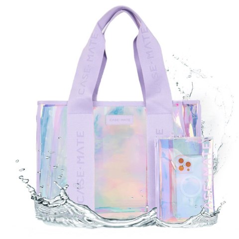 Case-Mate Soap Bubble Beach Tote with Phone Pouch - Shoulder beach bag with smartphone pocket (Iridescent)