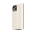 Moshi Overture MagSafe - Leather 3-in-1 case with flip cover for iPhone 15 Plus (Eggnog White)
