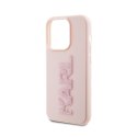 Karl Lagerfeld 3D Rubber Glitter Logo - Case for iPhone 15 Pro (pink)