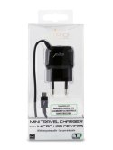 PURO Mini Travel Charger - Portable Wall Charger with Micro USB Cable (Black)