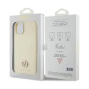 Guess 4G Strass Metal Logo - Case for iPhone 15 (Gold)
