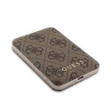 Guess Bundle Pack MagSafe 4G Metal Gold Logo - Case set + Power Bank 5000mAh MagSafe iPhone 15 Pro (brown)