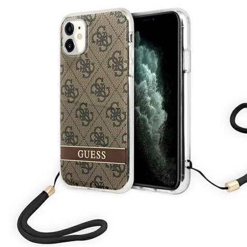 Guess 4G Print Cord - Cover for iPhone 11 (Brown)