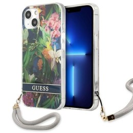 Guess Flower Cord - Cover for iPhone 13 (Blue)