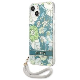 Guess Flower Cord - Cover for iPhone 13 mini (Green)