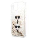 Karl Lagerfeld Liquid Glitter Karl & Choupette Head - Case for iPhone 13 mini (Gold)