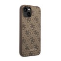 Guess 4G Metal Gold Logo - Case for iPhone 14 Plus (Brown)