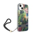 Guess Flower Cord - Case for iPhone 14 (Blue)