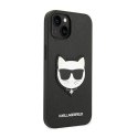 Karl Lagerfeld Saffiano Choupette Head Patch Case - Case for iPhone 14 Plus (Black)