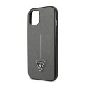 Guess Saffiano Triangle Logo Case - Case for iPhone 14 Plus (Silver)