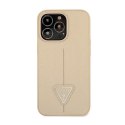 Guess Saffiano Triangle Logo Case - Case for iPhone 14 Pro (Beige)