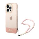 Guess Translucent Pearl Strap - Case for iPhone 14 Pro Max (Pink)