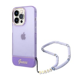 Guess Translucent Pearl Strap - Case for iPhone 14 Pro (Purple)