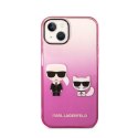 Karl Lagerfeld Gradient Ikonik Karl & Choupette - Case for iPhone 14 Plus (Pink)