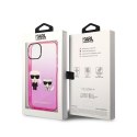 Karl Lagerfeld Gradient Ikonik Karl & Choupette - Case for iPhone 14 Plus (Pink)