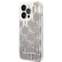 Karl Lagerfeld Monogram Liquid Glitter - Case for iPhone 14 Pro (Silver)