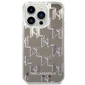 Karl Lagerfeld Monogram Liquid Glitter - Case for iPhone 14 Pro (Silver)