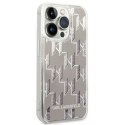 Karl Lagerfeld Monogram Liquid Glitter - Case for iPhone 14 Pro (Silver)