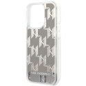 Karl Lagerfeld Monogram Liquid Glitter - Case for iPhone 14 Pro (Silver)