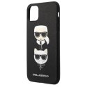 Karl Lagerfeld Saffiano Karl & Choupette Heads - Case for iPhone 11 Pro Max (Black)