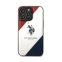 US Polo Assn Tricolor Embossed - Case for iPhone 14 Pro Max (White)