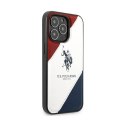 US Polo Assn Tricolor Embossed - Case for iPhone 14 Pro Max (White)