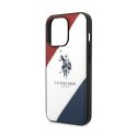 US Polo Assn Tricolor Embossed - Case for iPhone 14 Pro (White)