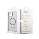 Guess Gold Outline Translucent MagSafe - Case for iPhone 14 (Purple)