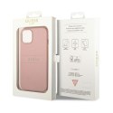 Guess Saffiano Metal Logo Stripes - Case for iPhone 14 Plus (Pink)