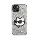 Karl Lagerfeld NFT Glitter Choupette Patch- Case for iPhone 14 (Silver)