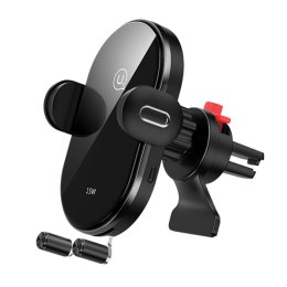 USAMS US-CD132 - Car holder with 15W wireless charging (Black)