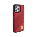 Ferrari Perforated Waves Metal Logo - Case for iPhone 15 Pro (Red)