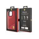 Ferrari Perforated Waves Metal Logo - Case for iPhone 15 Pro (Red)