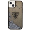 Guess Liquid Glitter Triangle Logo Case - Case for iPhone 14 (Black)