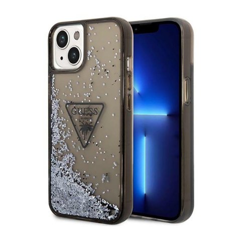 Guess Liquid Glitter Triangle Logo Case - Case for iPhone 14 Plus (Black)