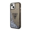 Guess Liquid Glitter Triangle Logo Case - Case for iPhone 14 Plus (Black)