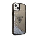 Guess Liquid Glitter Triangle Logo Case - Case for iPhone 14 Plus (Black)