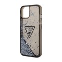 Guess Liquid Glitter Triangle Logo Case - Case for iPhone 14 Plus (Black)