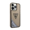 Guess Liquid Glitter Triangle Logo Case - Case for iPhone 14 Pro Max (Black)