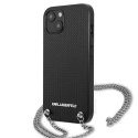 Karl Lagerfeld Leather Textured and Chain - Case for iPhone 13 (Black)