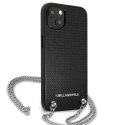 Karl Lagerfeld Leather Textured and Chain - Case for iPhone 13 (Black)