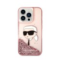 Karl Lagerfeld Liquid Glitter NFT Karl's Head - Case for iPhone 14 Pro Max (Pink)