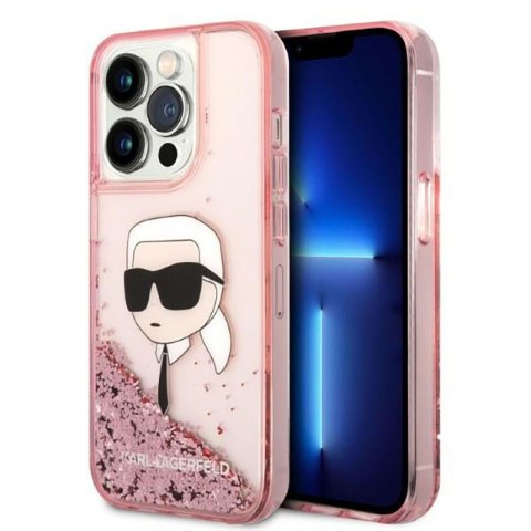 Karl Lagerfeld Liquid Glitter NFT Karl's Head - Case for iPhone 14 Pro (Pink)