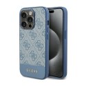 Guess 4G Bottom Stripe Metal Logo Collection - Case for iPhone 15 Pro (blue)